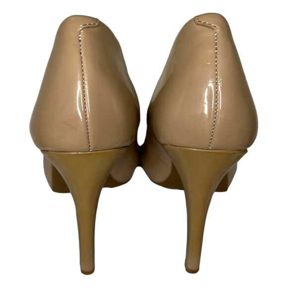 Jessica Simpson 8M Malia Nude Patent Oval Toe Pump Heels Stiletto Shoes - Picture 3 of 8